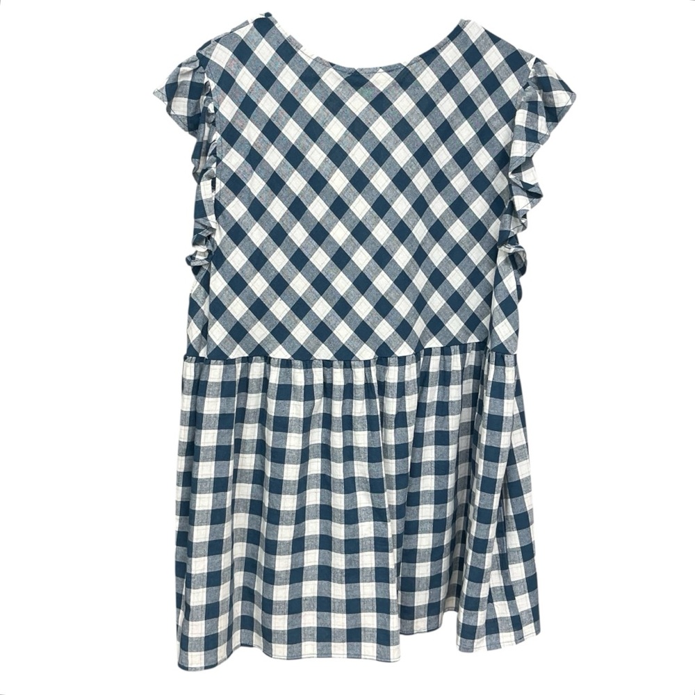 Entro Teal Gingham Plaid Top Ruffle Sleeves Women’s Size 2X NWT - Picture 3 of 6